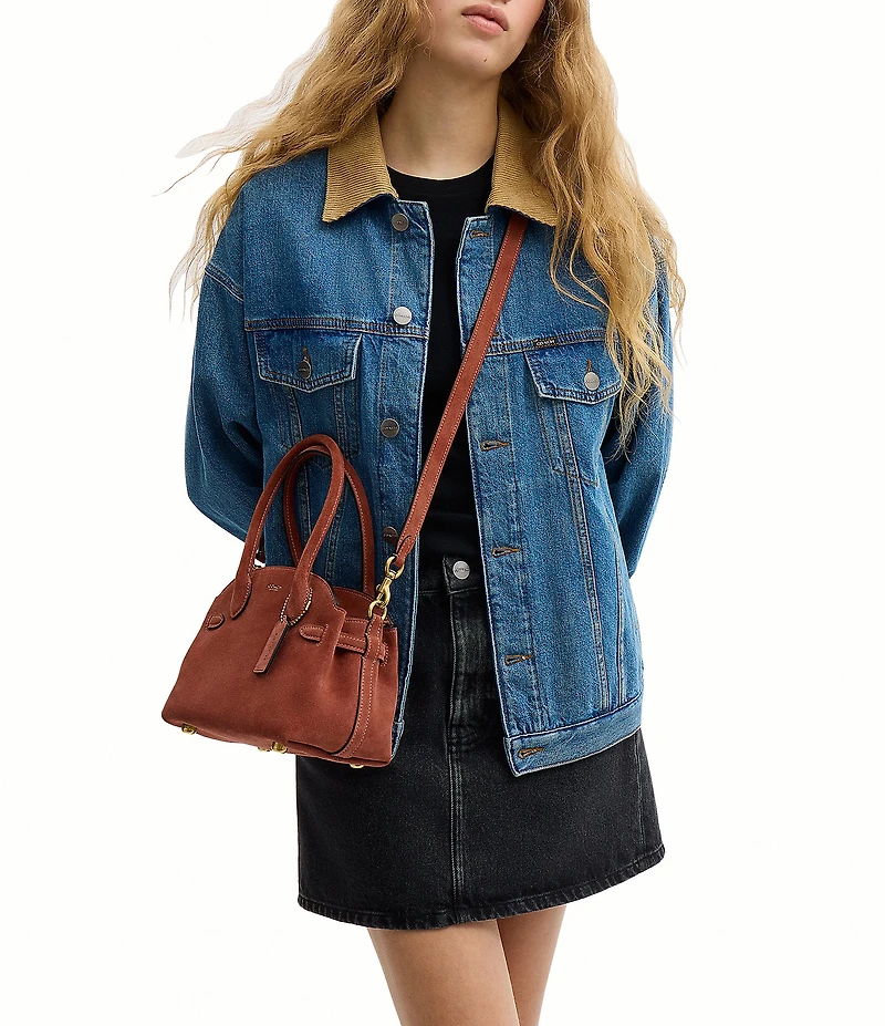 COACH Suede Soft Empire 21 Handle Satchel Bag