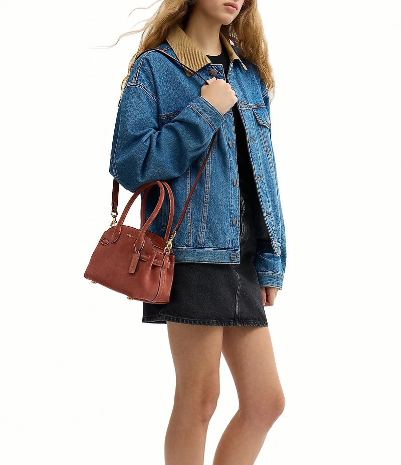 COACH Suede Soft Empire 21 Handle Satchel Bag