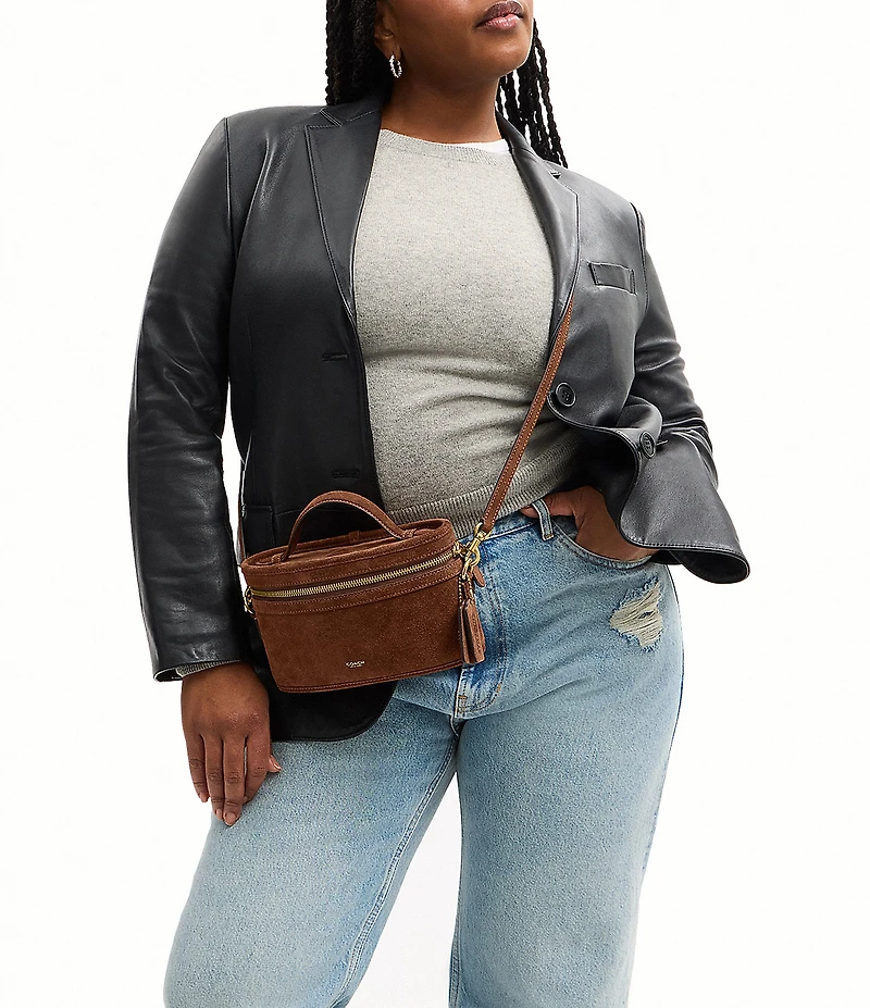 COACH Suede Top Handle Trail Bag