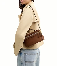 COACH Suede Top Handle Trail Bag