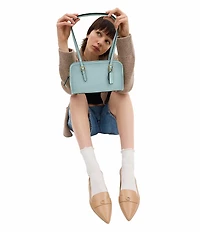 COACH Swing Zip Buckle Detail Satchel Bag
