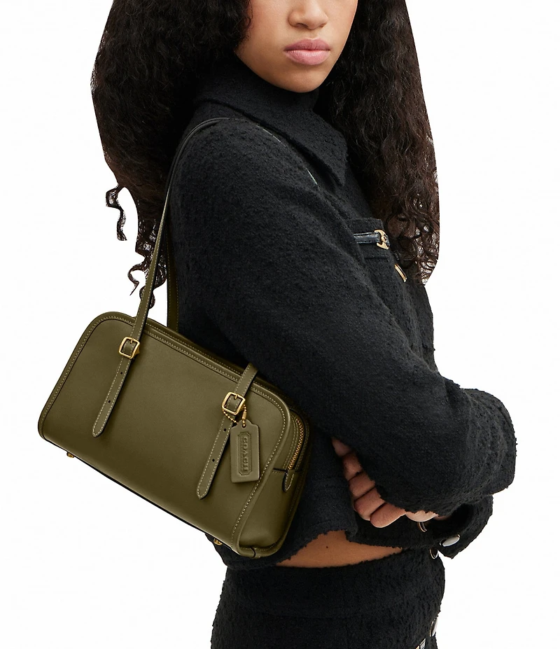 COACH Swing Zip Buckle Detail Satchel Bag
