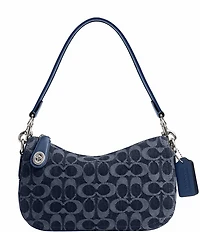 COACH Signature Denim Swinger Shoulder Bag