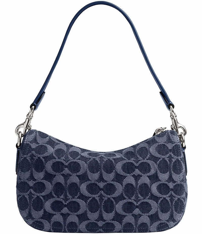 COACH Signature Denim Swinger Shoulder Bag