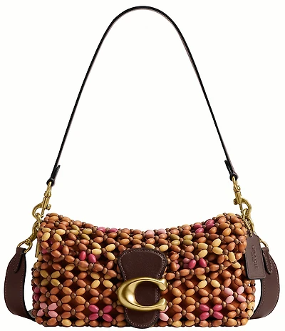 COACH Tabby 26 Beaded Wood Shoulder Bag