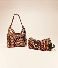 COACH Tabby 26 Beaded Wood Shoulder Bag