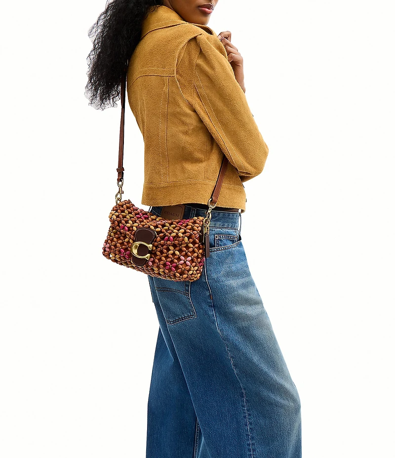 COACH Tabby 26 Beaded Wood Shoulder Bag