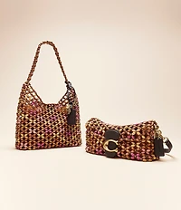 COACH Tabby 26 Beaded Wood Shoulder Bag