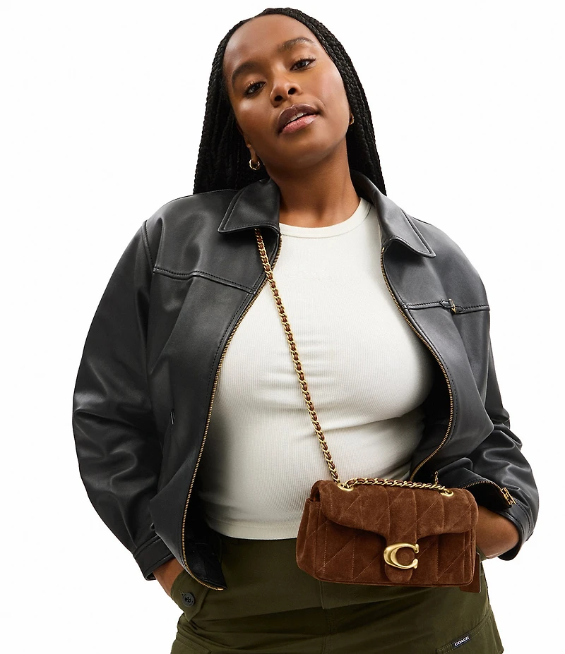 COACH Tabby 20 Quilted Suede Convertible Shoulder Bag