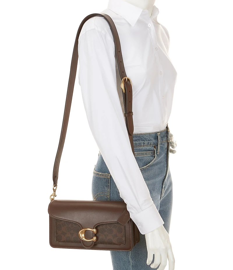 COACH Tabby 26 Signature Logo Coated Canvas Shoulder Bag