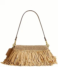 COACH Tabby 26 Straw Fringe Shoulder Bag