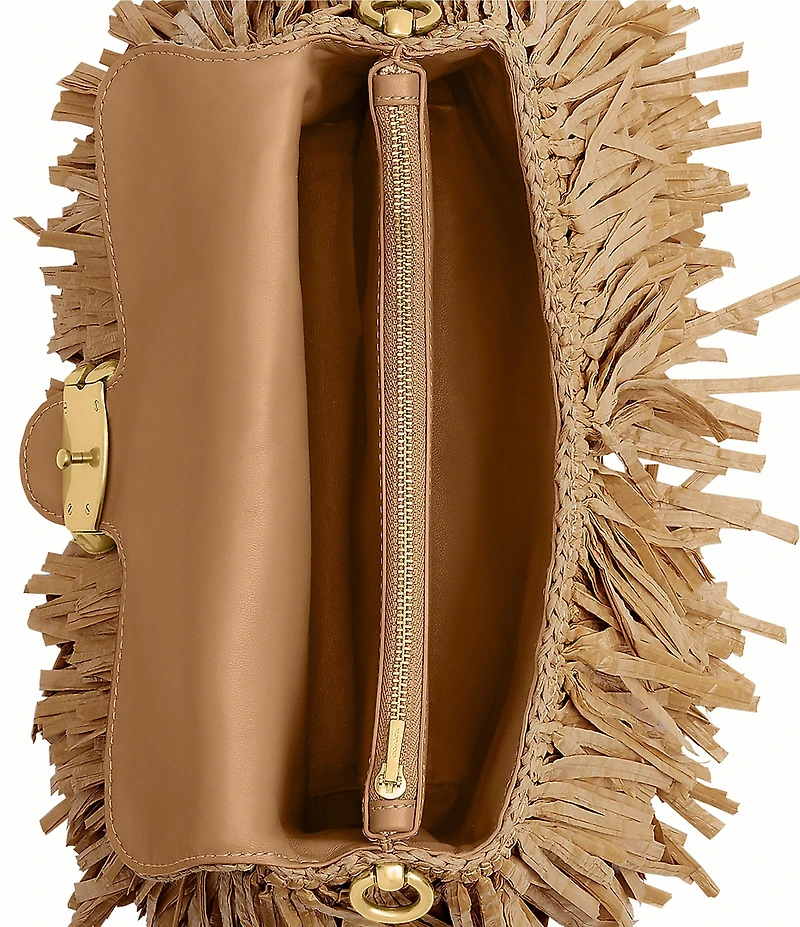 COACH Tabby 26 Straw Fringe Shoulder Bag