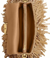 COACH Tabby 26 Straw Fringe Shoulder Bag