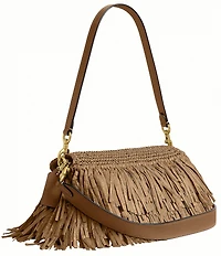 COACH Tabby 26 Straw Fringe Shoulder Bag