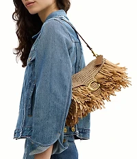 COACH Tabby 26 Straw Fringe Shoulder Bag
