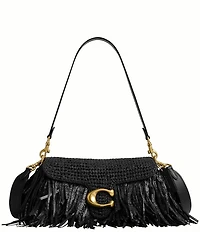 COACH Tabby 26 Straw Fringe Shoulder Bag