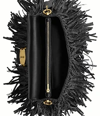 COACH Tabby 26 Straw Fringe Shoulder Bag