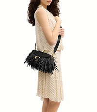 COACH Tabby 26 Straw Fringe Shoulder Bag