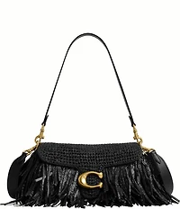 COACH Tabby 26 Straw Fringe Shoulder Bag