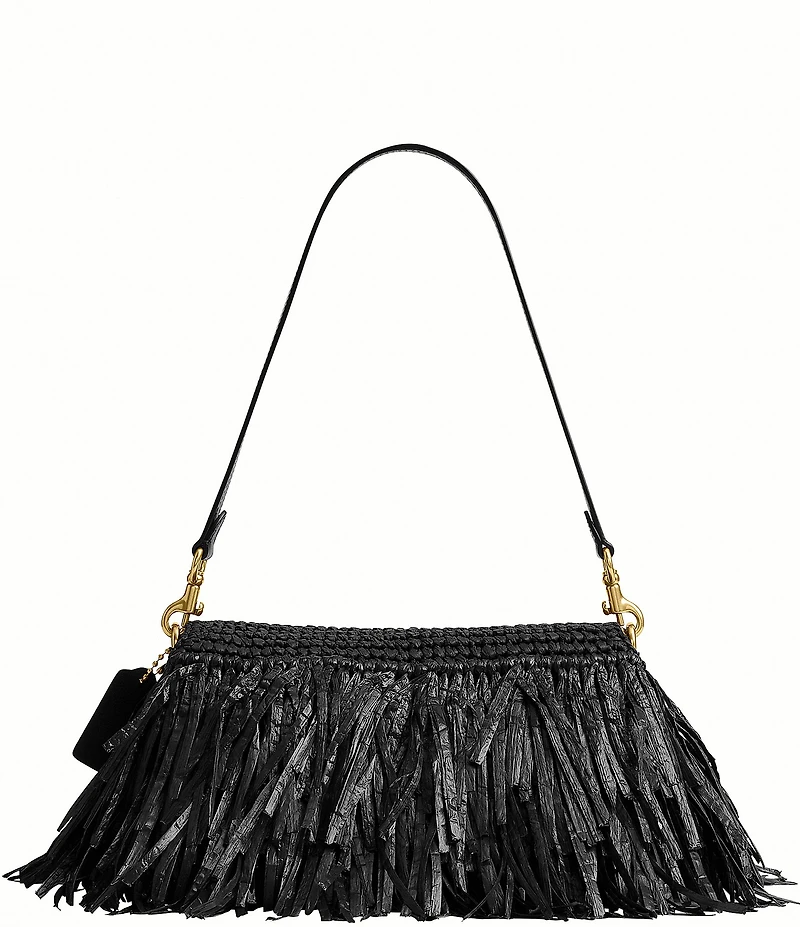 COACH Tabby 26 Straw Fringe Shoulder Bag