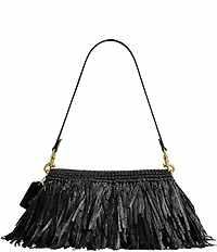 COACH Tabby 26 Straw Fringe Shoulder Bag