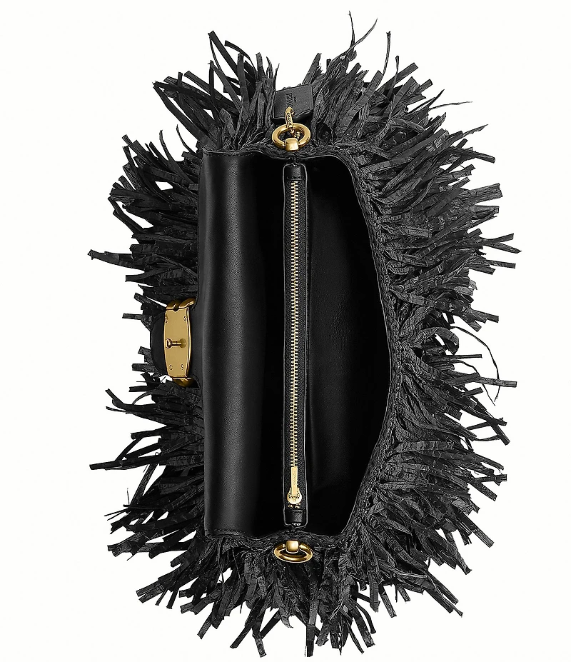 COACH Tabby 26 Straw Fringe Shoulder Bag