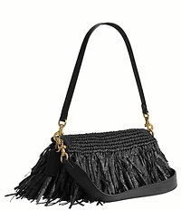 COACH Tabby 26 Straw Fringe Shoulder Bag