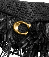 COACH Tabby 26 Straw Fringe Shoulder Bag