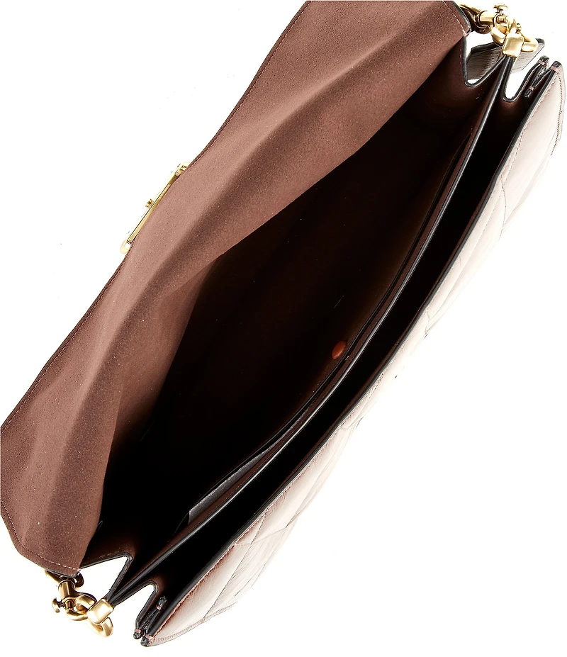 COACH Tabby 35 Quilted Glazed Leather Chain Crossbody Bag