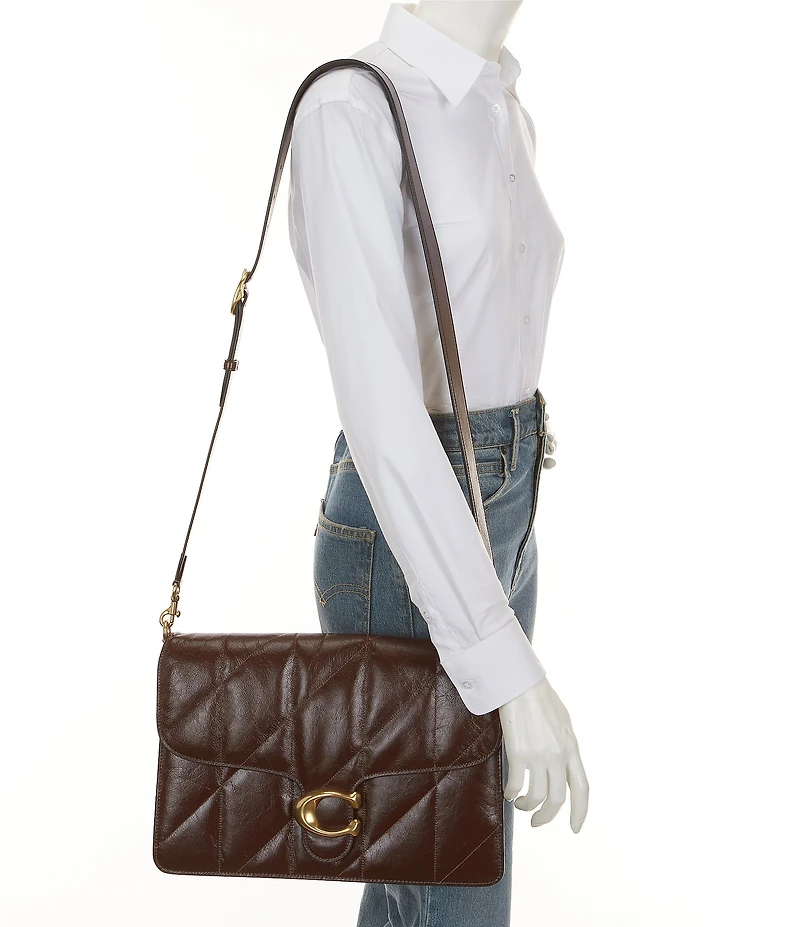 COACH Tabby 35 Quilted Glazed Leather Chain Crossbody Bag