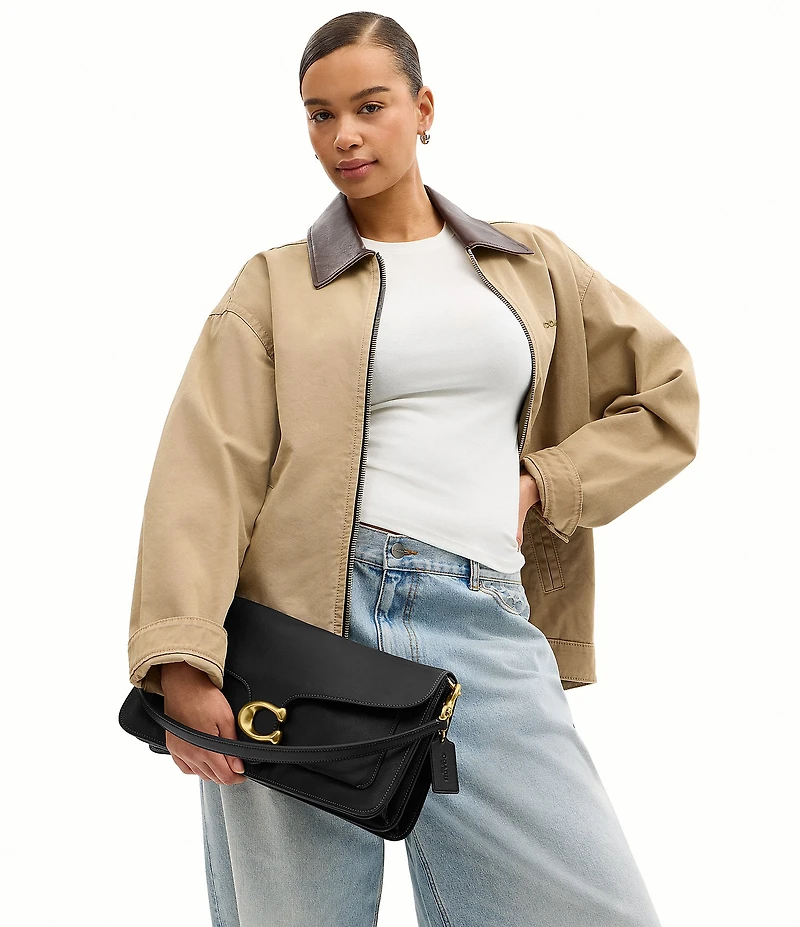 COACH Tabby 36 Leather Oversized Shoulder Bag