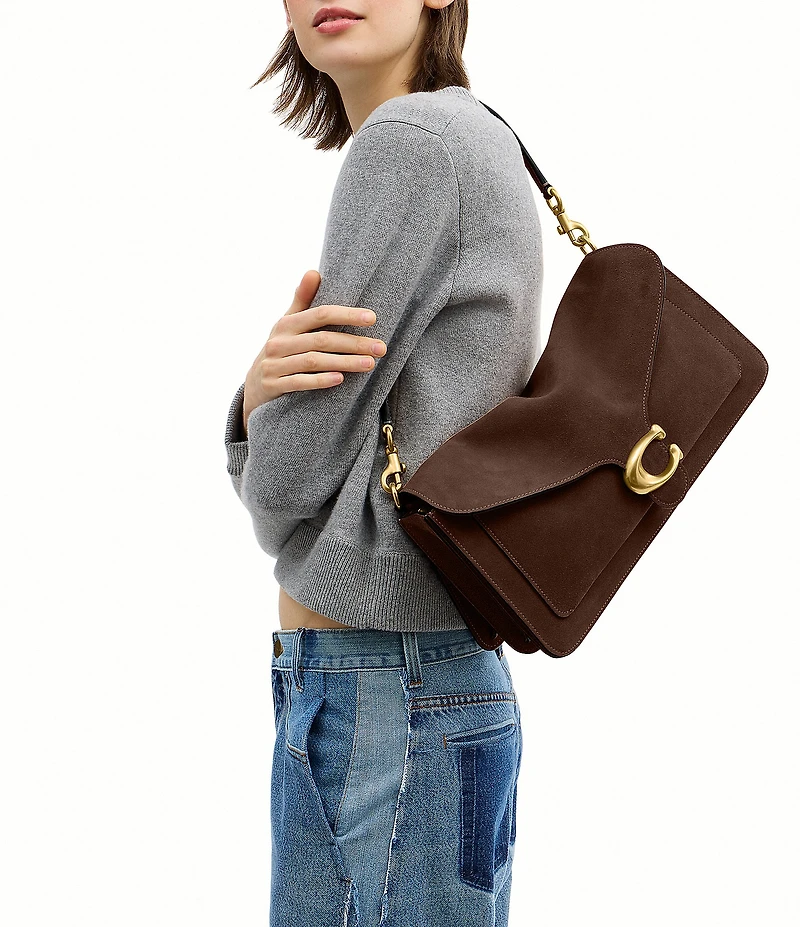COACH Tabby 36 Suede Oversized Shoulder Bag
