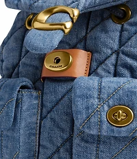COACH Tabby Denim Quilted Chain Strap Backpack