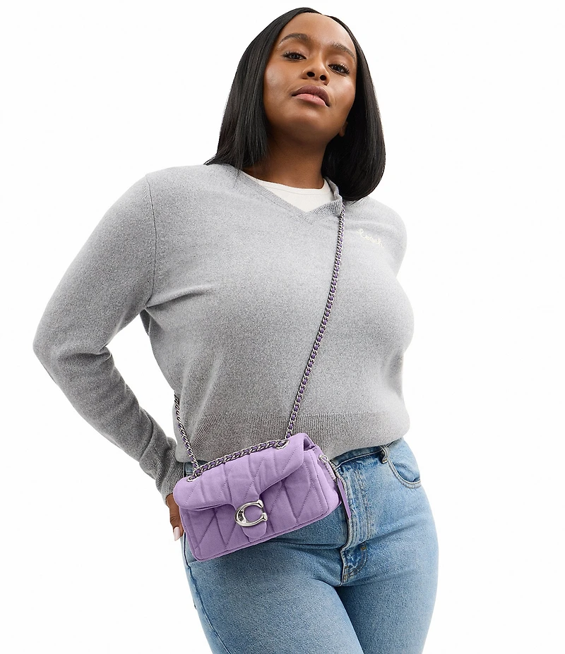 COACH Tabby Denim Quilted Convertible Shoulder Bag