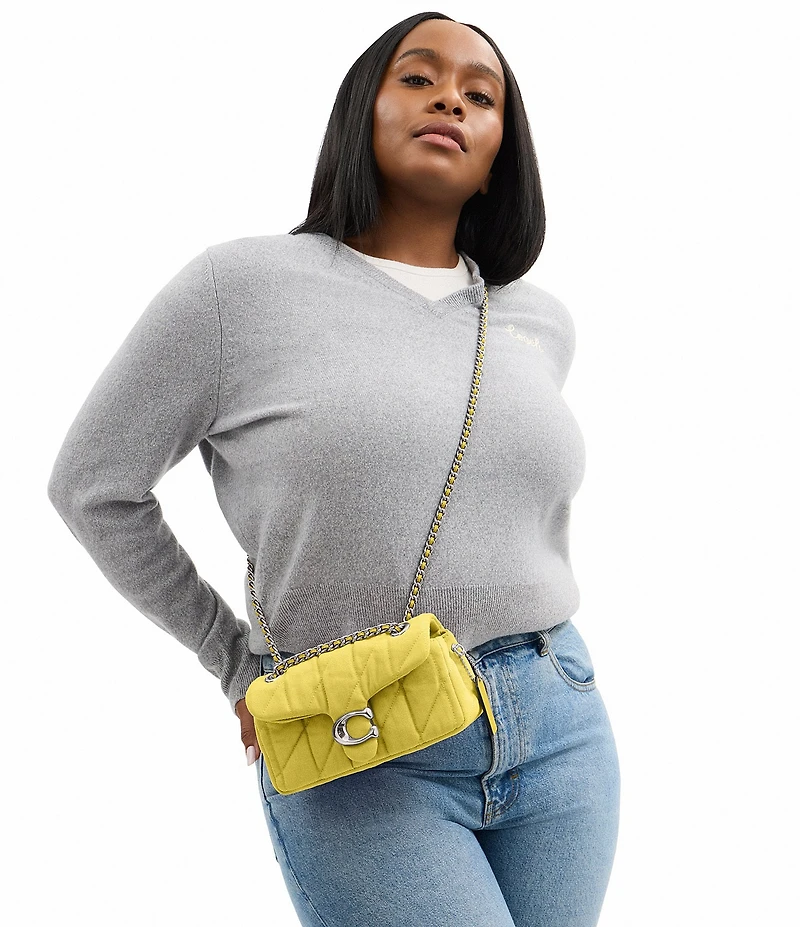COACH Tabby Denim Quilted Convertible Shoulder Bag