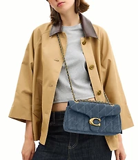 COACH Tabby Suede Convertible Shoulder Bag 26 with Quilting