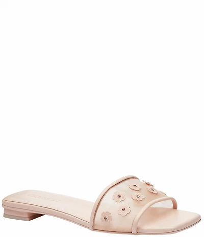 COACH Tea Rose Mesh Slide Sandals