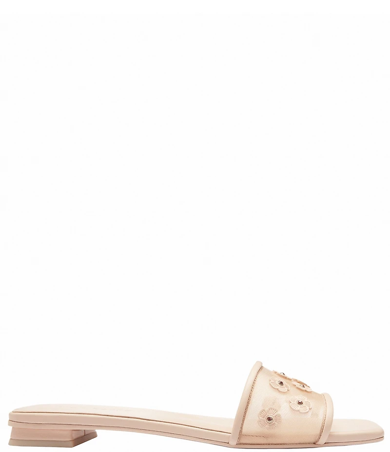 COACH Tea Rose Mesh Slide Sandals