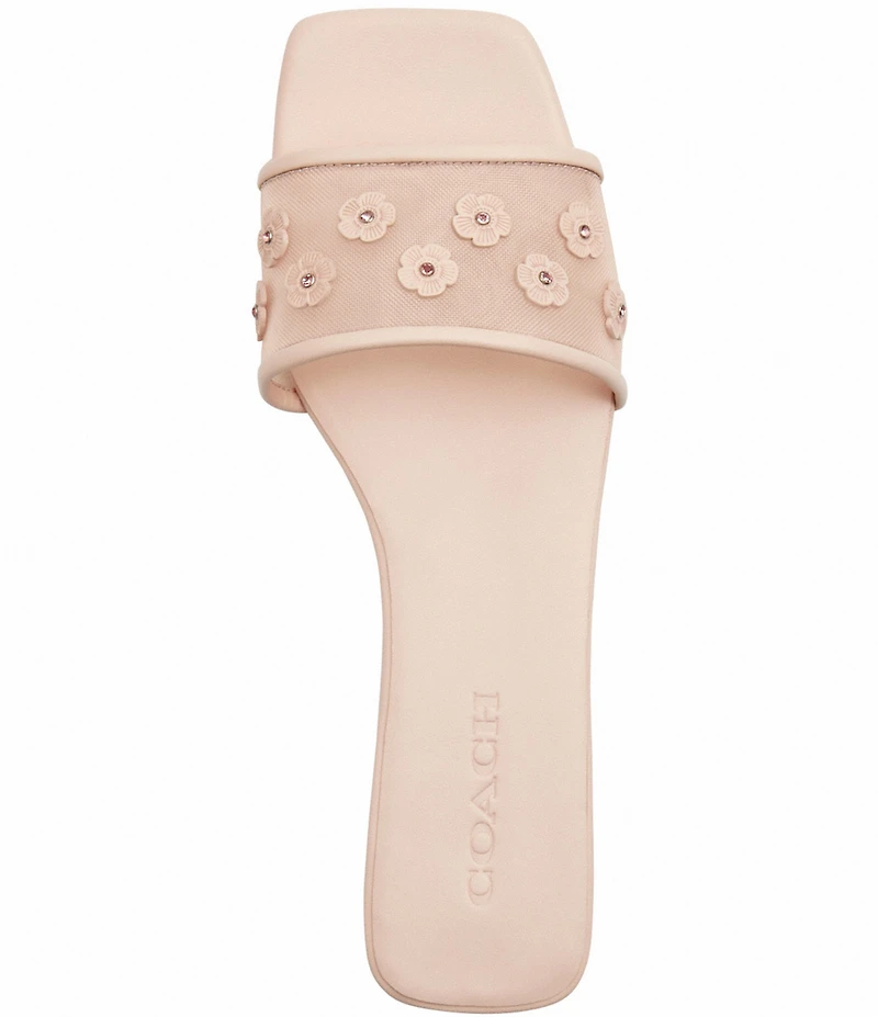 COACH Tea Rose Mesh Slide Sandals