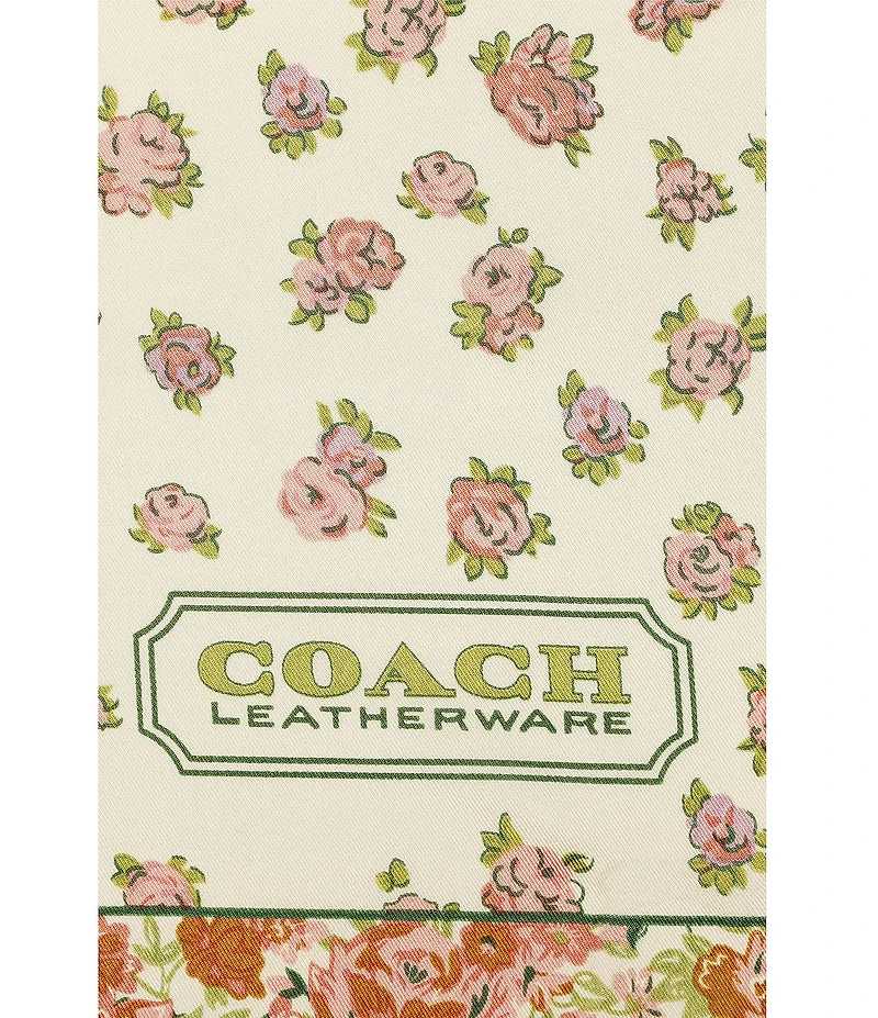 COACH Tea Rose Multi Floral Silk Square Scarf