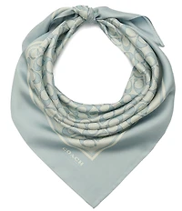 COACH Textured Signature C Printed Silk Square Scarf