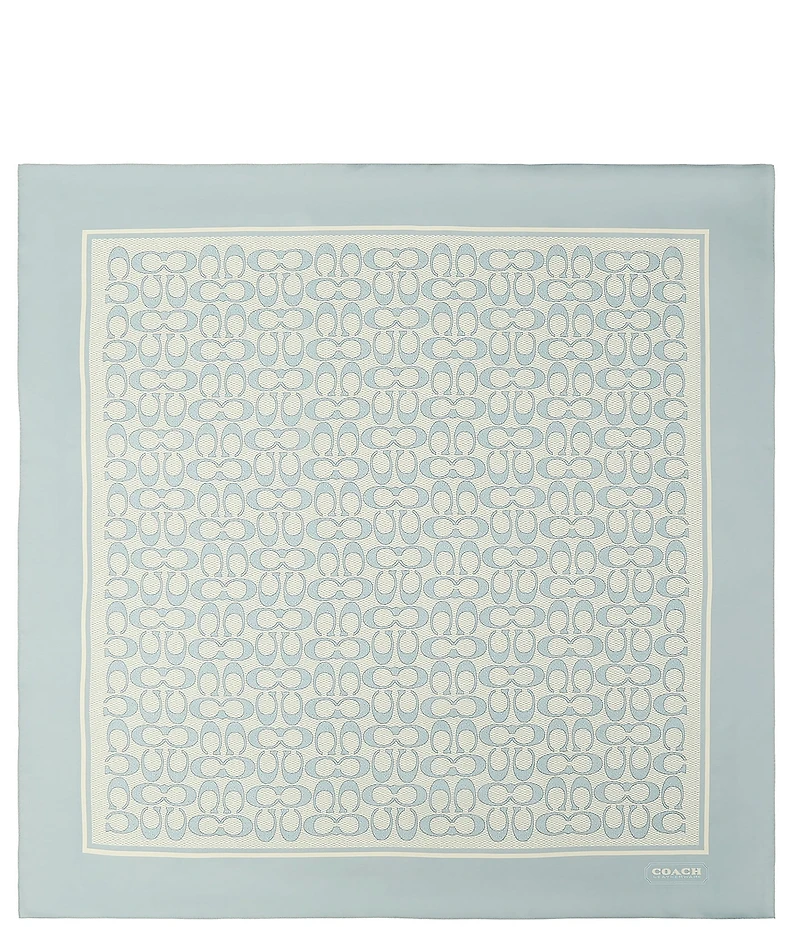 COACH Textured Signature C Printed Silk Square Scarf
