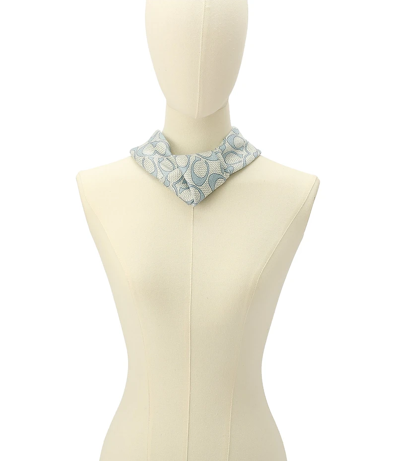 COACH Textured Signature C Printed Silk Square Scarf