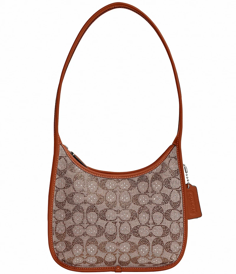 COACH The Coach Originals Curve Zip Shoulder Bag In Signature Crystal Jacquard
