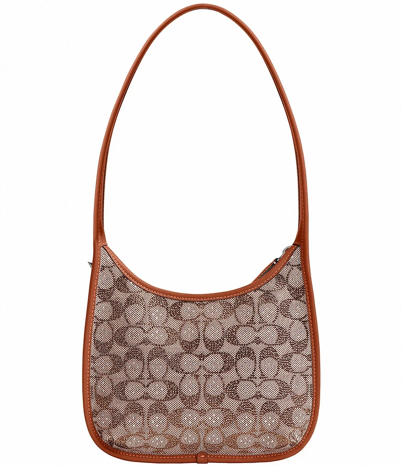 COACH The Coach Originals Curve Zip Shoulder Bag In Signature Crystal Jacquard