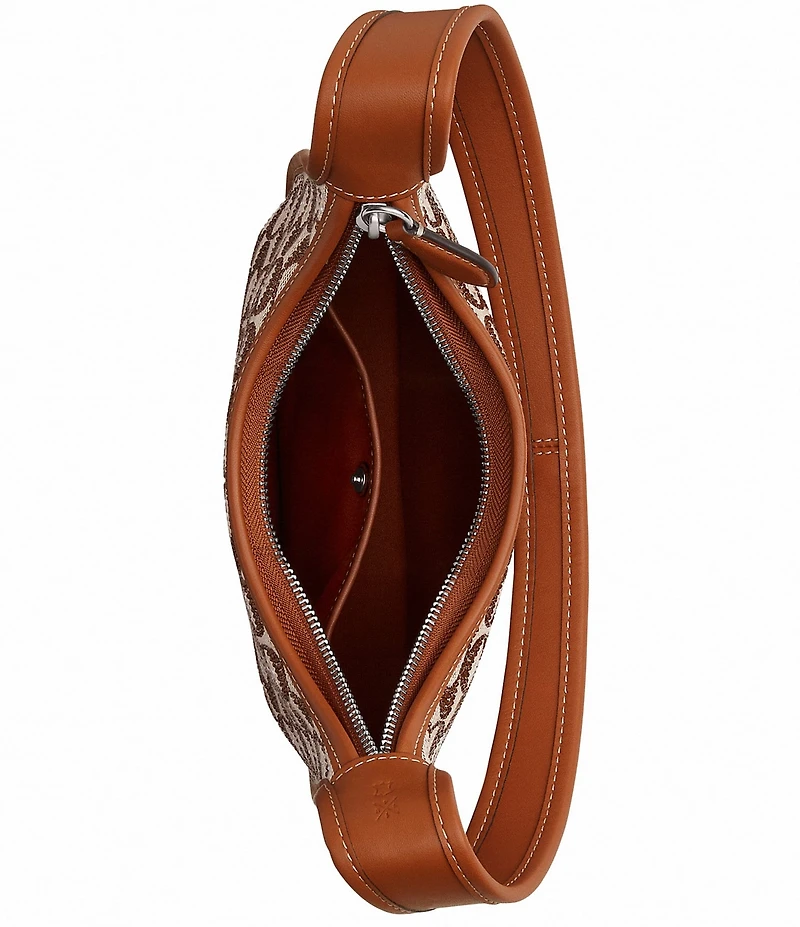 COACH The Coach Originals Curve Zip Shoulder Bag In Signature Crystal Jacquard
