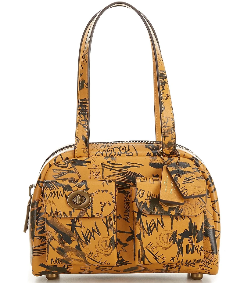 COACH The Coach Originals Graffiti Print Twin Turn-Lock Satchel Bag 20