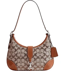 COACH The Coach Originals Hamptons 2005 Crystal Signature Jacquard Contrast Trim Hobo Shoulder Bag