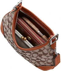 COACH The Coach Originals Hamptons 2005 Crystal Signature Jacquard Contrast Trim Hobo Shoulder Bag