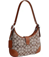 COACH The Coach Originals Hamptons 2005 Crystal Signature Jacquard Contrast Trim Hobo Shoulder Bag